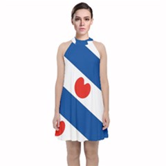 Frisian Flag Velvet Halter Neckline Dress 