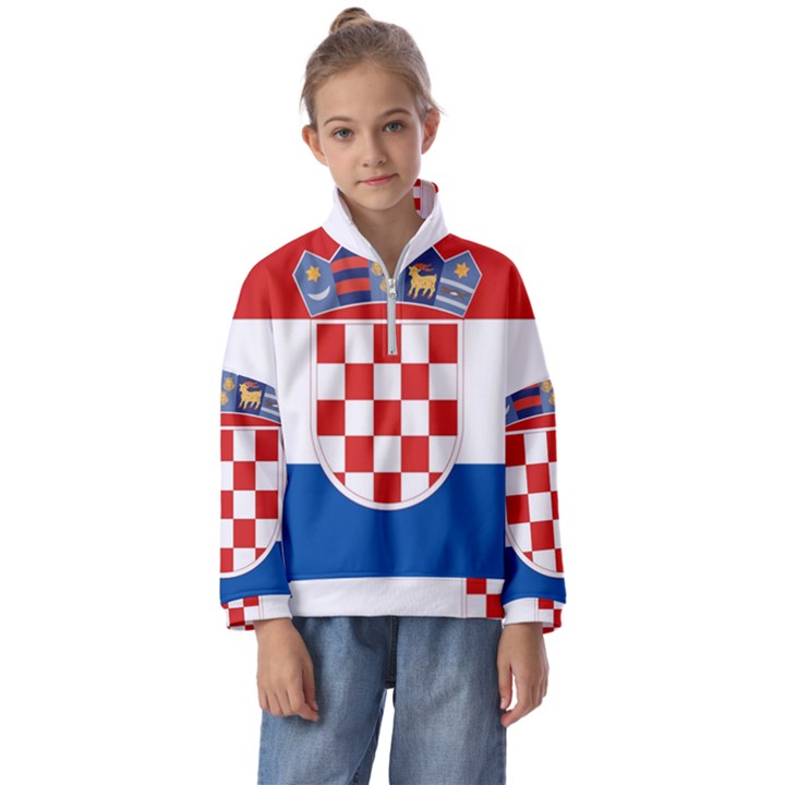 Croatia Kids  Half Zip Hoodie