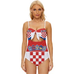 Croatia Knot Front One-piece Swimsuit by tony4urban