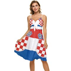 Croatia Sleeveless Tie Front Chiffon Dress