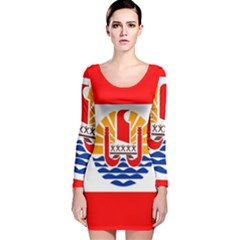 French Polynesia Long Sleeve Velvet Bodycon Dress