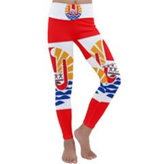 French Polynesia Kids  Lightweight Velour Classic Yoga Leggings by tony4urban