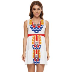 French Polynesia Tiered Sleeveless Mini Dress by tony4urban