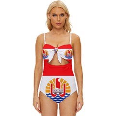 French Polynesia Knot Front One-piece Swimsuit by tony4urban