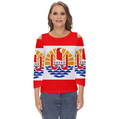 French Polynesia Cut Out Wide Sleeve Top by tony4urban