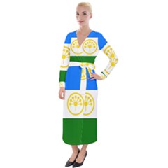 Bashkortostan Flag Velvet Maxi Wrap Dress