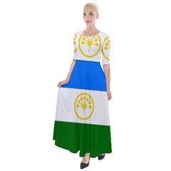 Bashkortostan Flag Half Sleeves Maxi Dress