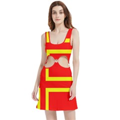 Normandy Flag Velour Cutout Dress