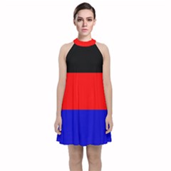 East Frisia Flag Velvet Halter Neckline Dress 