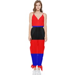 East Frisia Flag Sleeveless Tie Ankle Chiffon Jumpsuit by tony4urban