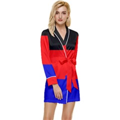 East Frisia Flag Long Sleeve Satin Robe by tony4urban