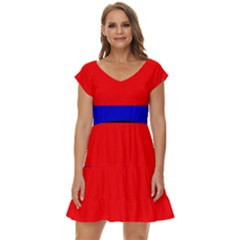 East Frisia Flag Short Sleeve Tiered Mini Dress by tony4urban