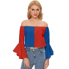 Paris Off Shoulder Flutter Bell Sleeve Top