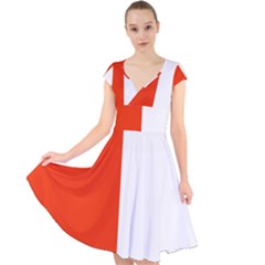 Derry Flag Cap Sleeve Front Wrap Midi Dress by tony4urban