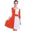 Derry Flag Quarter Sleeve Waist Band Dress View1