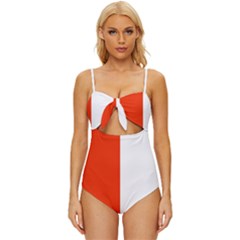 Derry Flag Knot Front One-piece Swimsuit by tony4urban