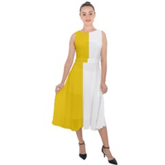 Antrim Flag Midi Tie-back Chiffon Dress by tony4urban