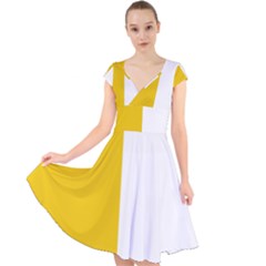 Antrim Flag Cap Sleeve Front Wrap Midi Dress by tony4urban