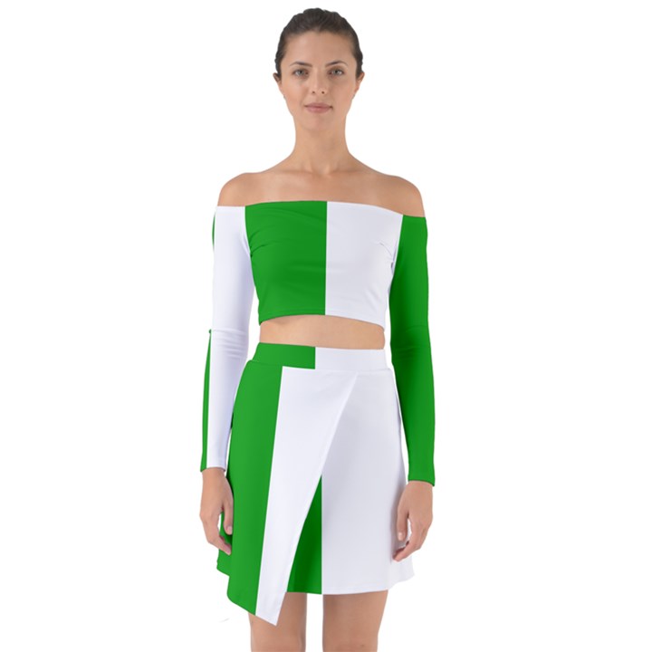 Fermanagh Flag Off Shoulder Top with Skirt Set