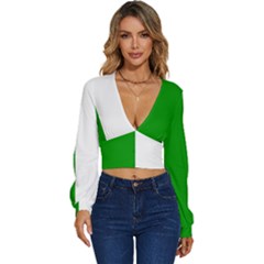 Fermanagh Flag Long Sleeve Deep-v Velour Top