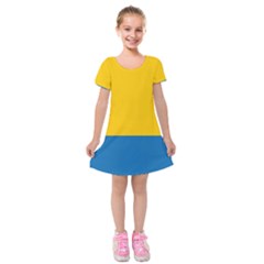 Opolskie Flag Kids  Short Sleeve Velvet Dress