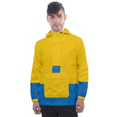 Opolskie Flag Men s Front Pocket Pullover Windbreaker