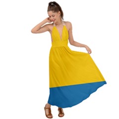 Opolskie Flag Backless Maxi Beach Dress by tony4urban