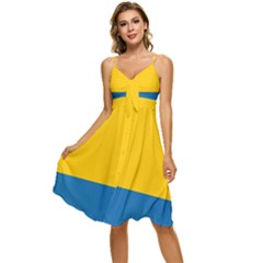 Opolskie Flag Sleeveless Tie Front Chiffon Dress by tony4urban