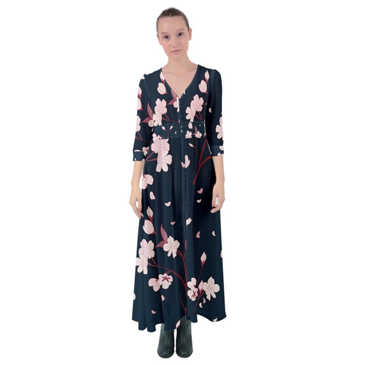 USA  Women,s Dress Button Up Maxi Dress