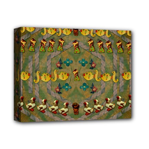 Fishes Admires All Freedom In The World And Feelings Of Security Deluxe Canvas 14  X 11  (stretched) by pepitasart