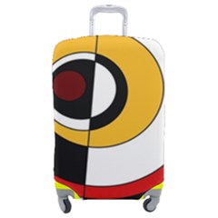 Circles And Lines Abstraction 73 Red Amber  Luggage Cover (medium) by Mazipoodles