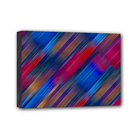 Striped Colorful Abstract Pattern Mini Canvas 7  X 5  (stretched) by dflcprintsclothing