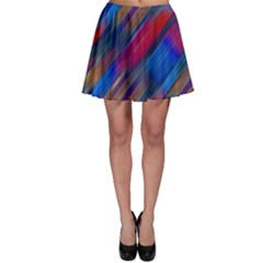 Striped Colorful Abstract Pattern Skater Skirt by dflcprintsclothing