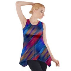 Striped Colorful Abstract Pattern Side Drop Tank Tunic by dflcprintsclothing