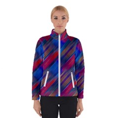 Striped Colorful Abstract Pattern Women s Bomber Jacket