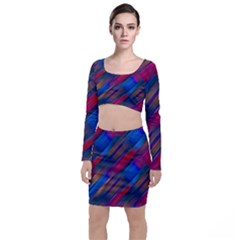 Striped Colorful Abstract Pattern Top And Skirt Sets by dflcprintsclothing