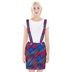 Striped Colorful Abstract Pattern Braces Suspender Skirt by dflcprintsclothing