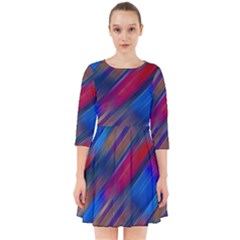 Striped Colorful Abstract Pattern Smock Dress