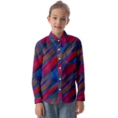 Striped Colorful Abstract Pattern Kids  Long Sleeve Shirt