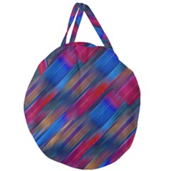 Striped Colorful Abstract Pattern Giant Round Zipper Tote