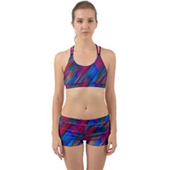 Striped Colorful Abstract Pattern Back Web Gym Set