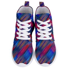 Striped Colorful Abstract Pattern Women s Lightweight High Top Sneakers