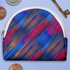 Striped Colorful Abstract Pattern Horseshoe Style Canvas Pouch by dflcprintsclothing