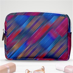 Striped Colorful Abstract Pattern Make Up Pouch (medium)