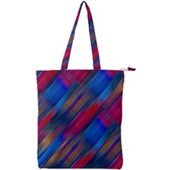 Striped Colorful Abstract Pattern Double Zip Up Tote Bag