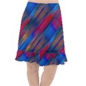 Striped Colorful Abstract Pattern Fishtail Chiffon Skirt View1