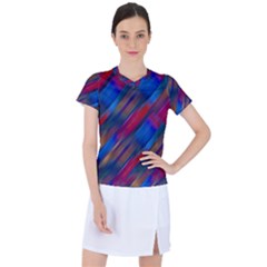 Striped Colorful Abstract Pattern Women s Sports Top by dflcprintsclothing