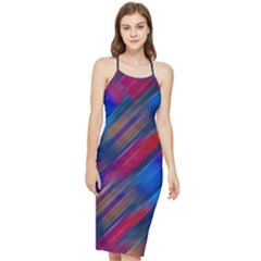 Striped Colorful Abstract Pattern Bodycon Cross Back Summer Dress by dflcprintsclothing