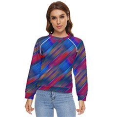 Striped Colorful Abstract Pattern Women s Long Sleeve Raglan Tee