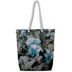 Flowers And Leaves Colored Scene Full Print Rope Handle Tote (small) by dflcprintsclothing